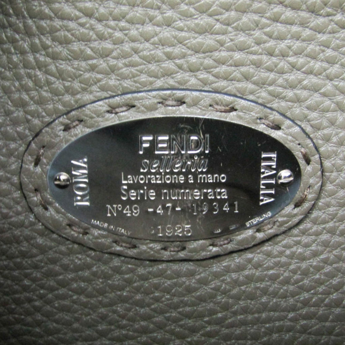 Fendi Monster Selleria Peekaboo Leather, Green, Leather, Handbag