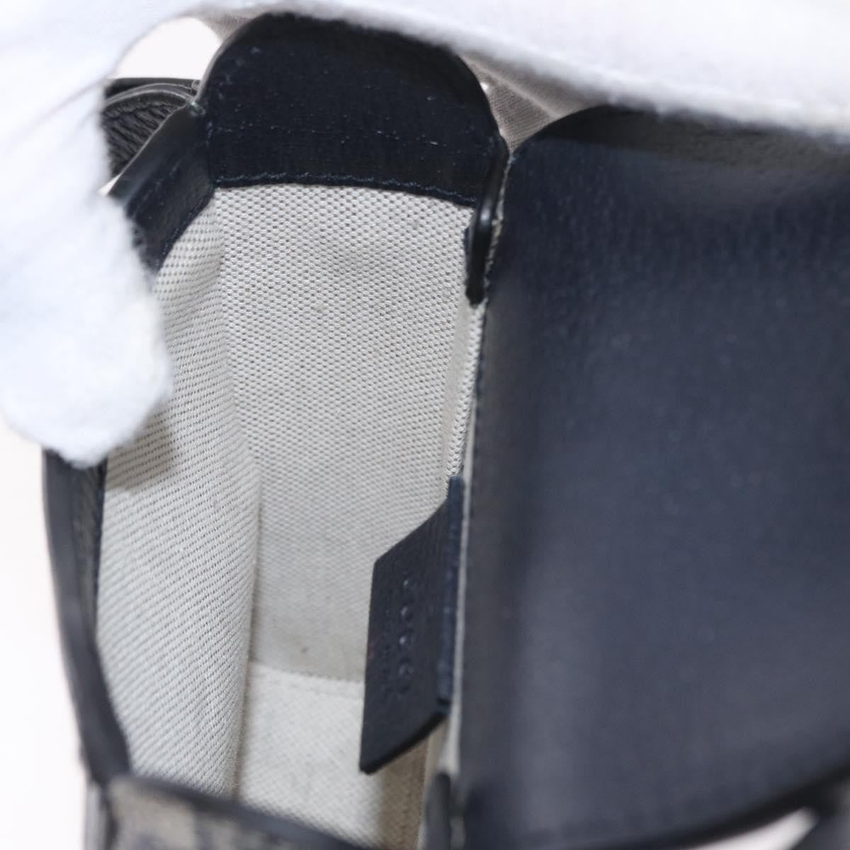 Gucci Horsebit 1955 GG Coated Canvas with Leather, Navy, Canvas, Crossbody Bag