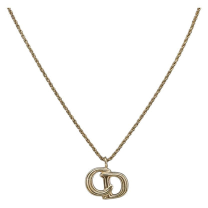 Christian Dior CD Pendant Metal, Gold, Metal, Necklace
