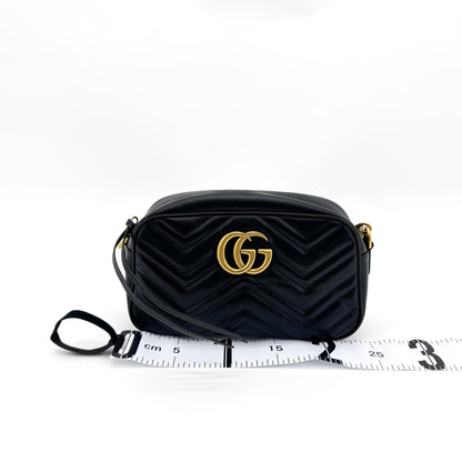 Gucci GG Marmont Chain Matelasse Leather, Black, Leather, Crossbody Bag