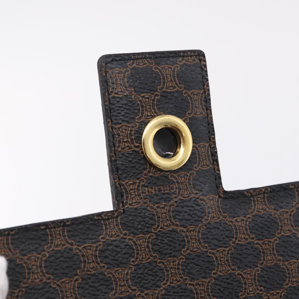 Celine Vintage Horse Carriage C Macadam Canvas and Leather, Black, Canvas, Shoulder Bag
