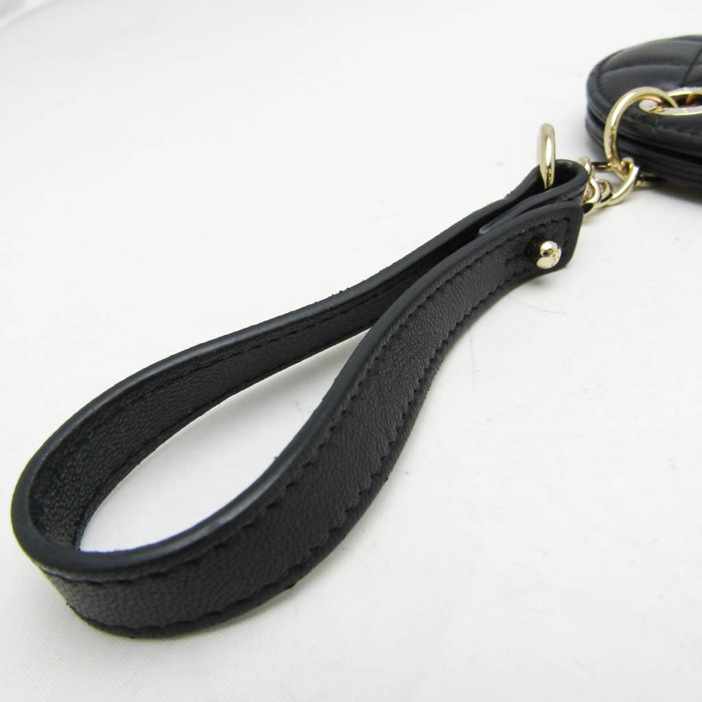 Chanel Name Tag Quilted Leather, Black, Leather, Charm