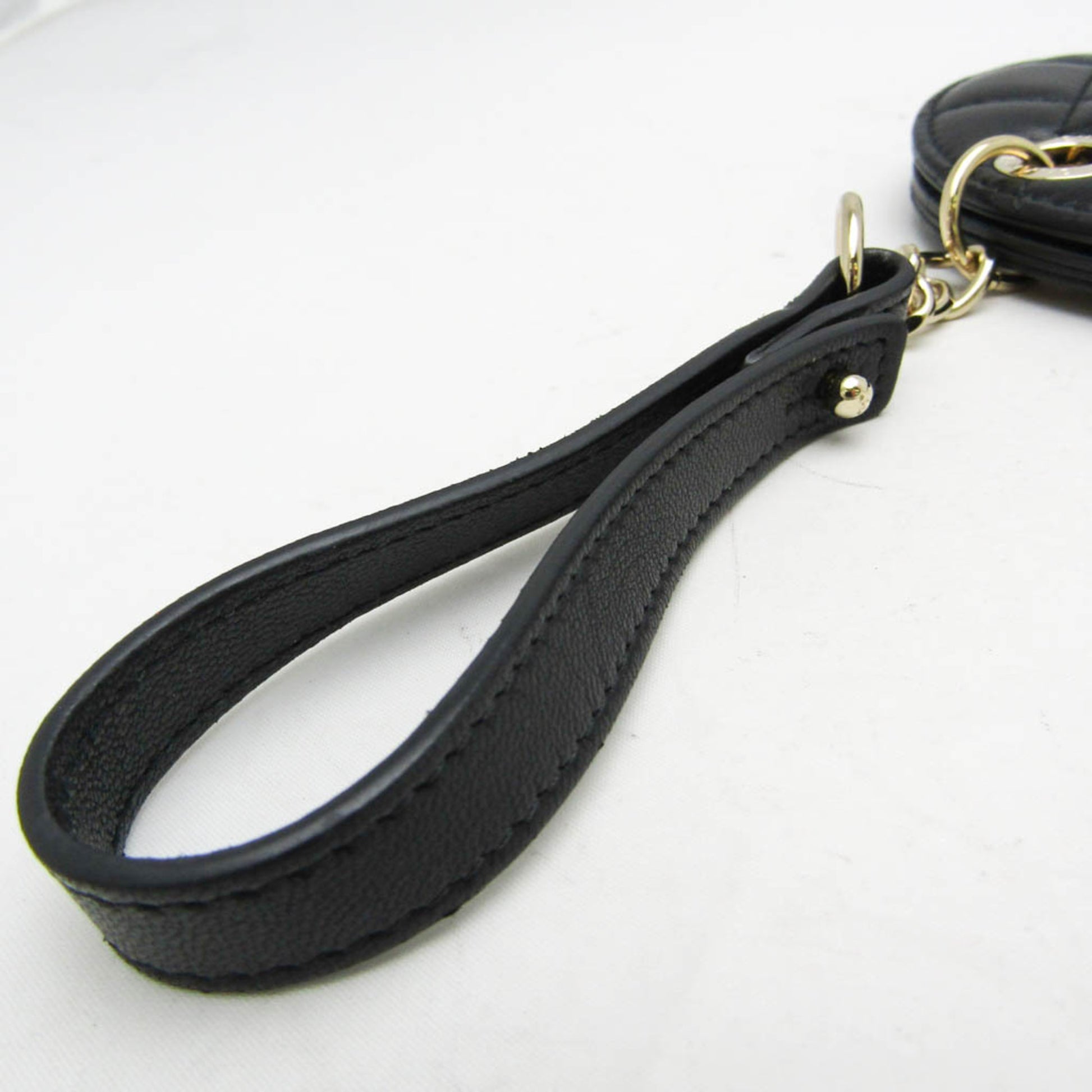 Chanel Name Tag Quilted Leather, Black, Leather, Charm
