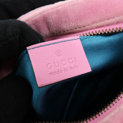 Gucci GG Marmont Crystal Embellished Matelasse Velvet, Pink, Velvet, Shoulder Bag