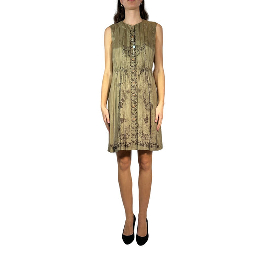 ALBERTA FERRETTI Pleated Silk Dress