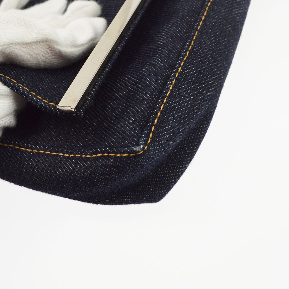 Fendi Convertible Baguette Denim, Blue, Denim, Handbag