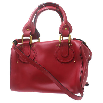 Chloe Paddington Lock Leather, Red, Leather, Handbag