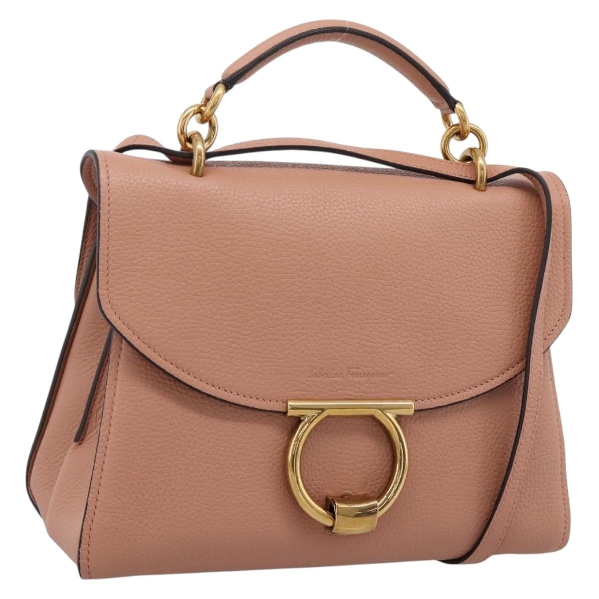 Salvatore Ferragamo Margot Satchel Leather, Pink, Leather, Handbag