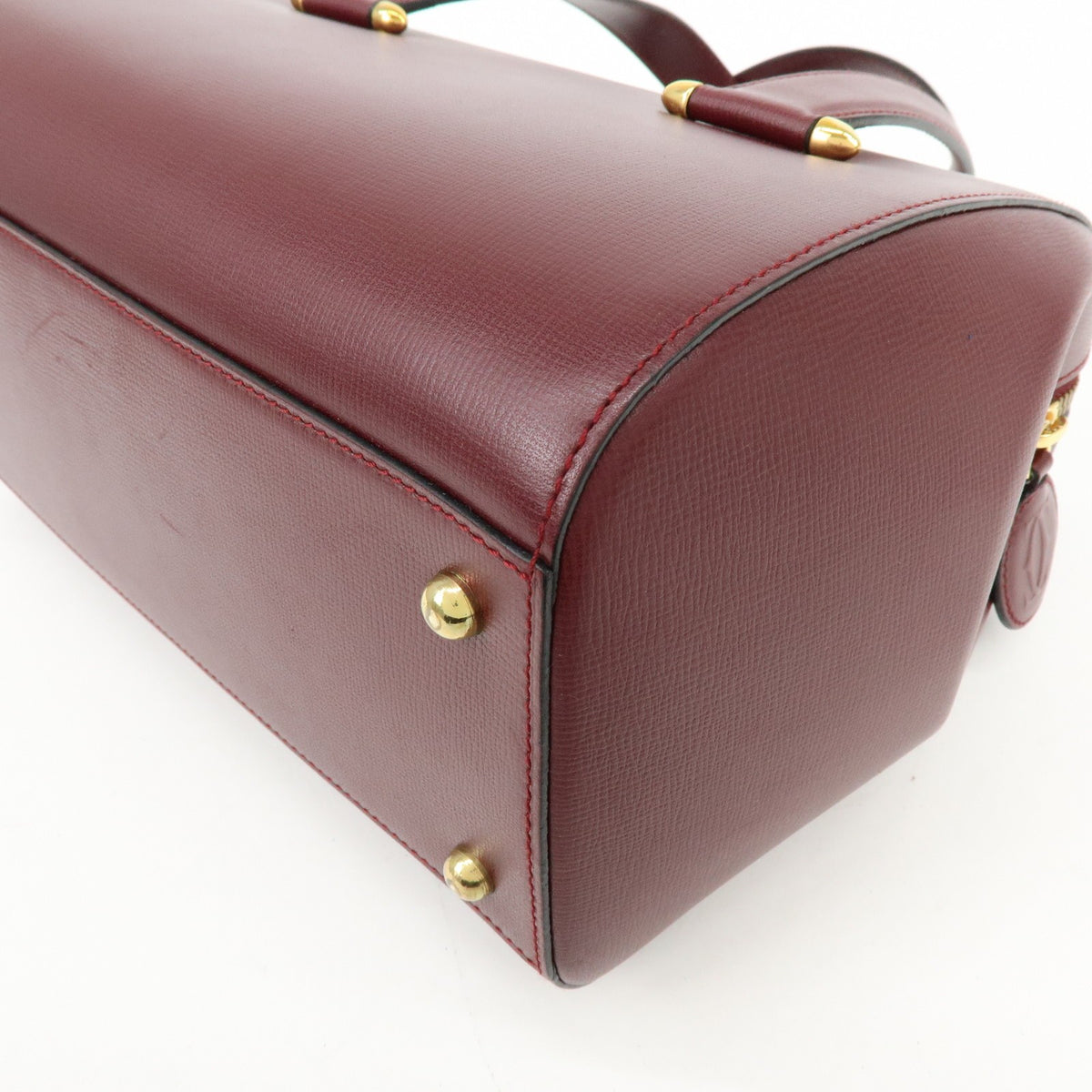 Cartier Must de Cartier Boston Leather, Burgundy, Leather, Travel Bag