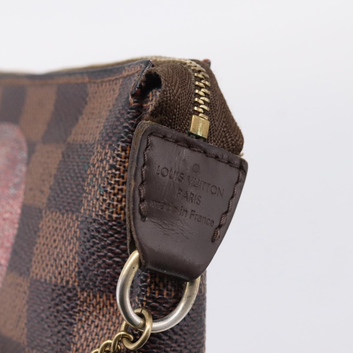 Louis Vuitton Mini pochette accessoires Damier Canvas, Brown, Canvas, Clutch