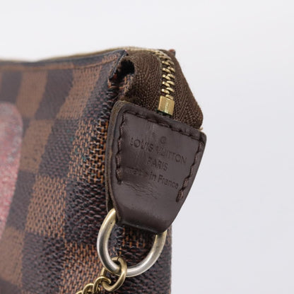 Louis Vuitton Mini pochette accessoires Damier Canvas, Brown, Canvas, Clutch