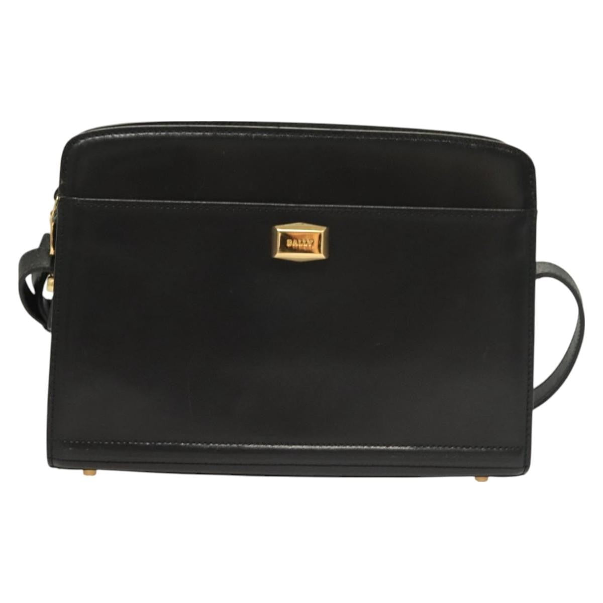 Bally Vintage Leather, Black, Leather, Shoulder Bag