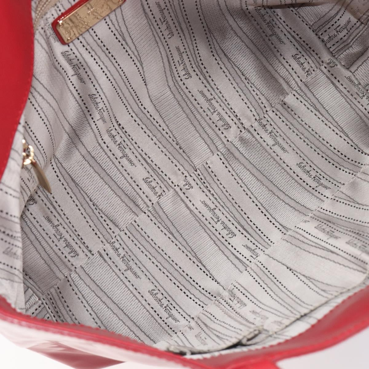 Salvatore Ferragamo Gancini Tote Patent Leather, Red, Patent Leather, Tote Bag