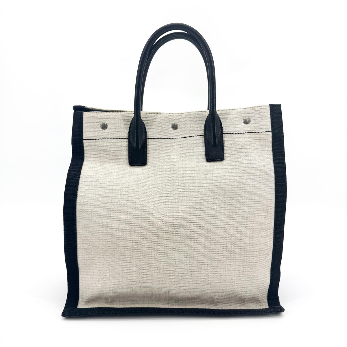 Saint Laurent Rive Gauche Shopper Canvas, White, Canvas, Tote Bag