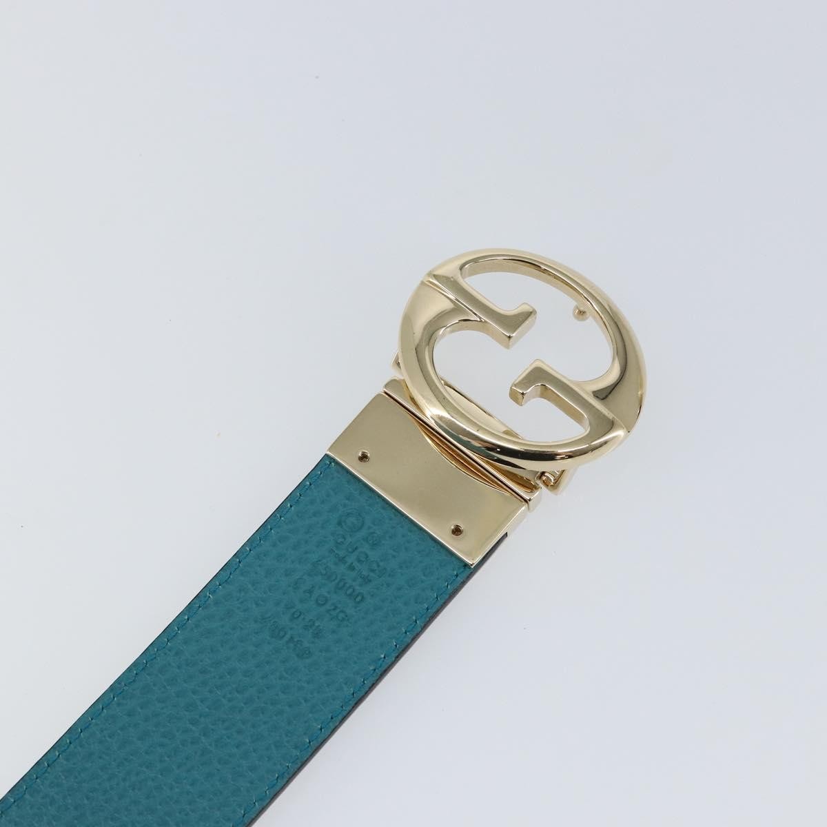 Gucci 1973 Reversible Belt (Outlet) Leather, Turquoise, Leather, Belt
