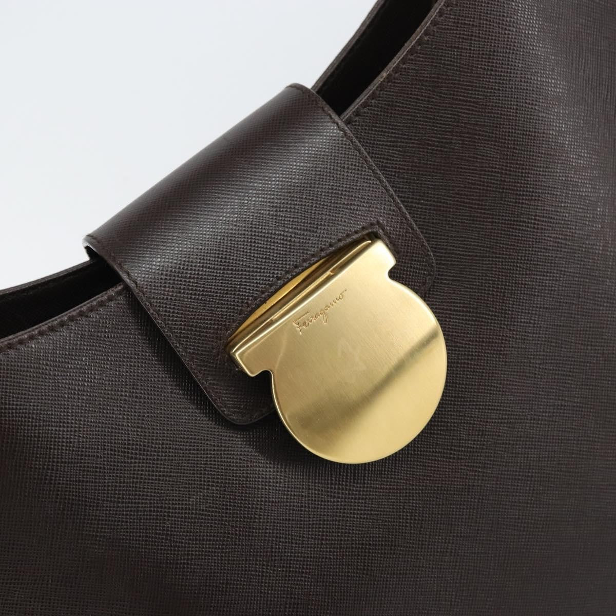 Salvatore Ferragamo Shoulder Bag Leather, Brown, Leather, Shoulder Bag