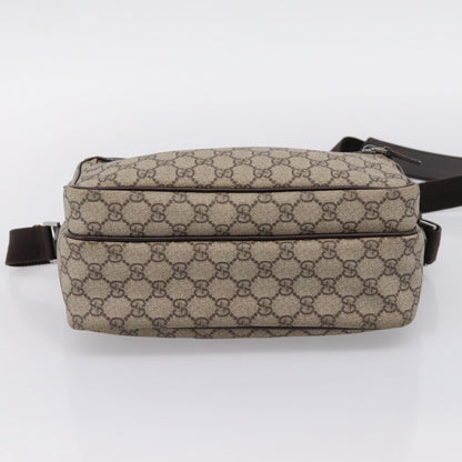 Gucci Front Zip Pocket Messenger GG Coated Canvas, Beige, Canvas, Shoulder Bag