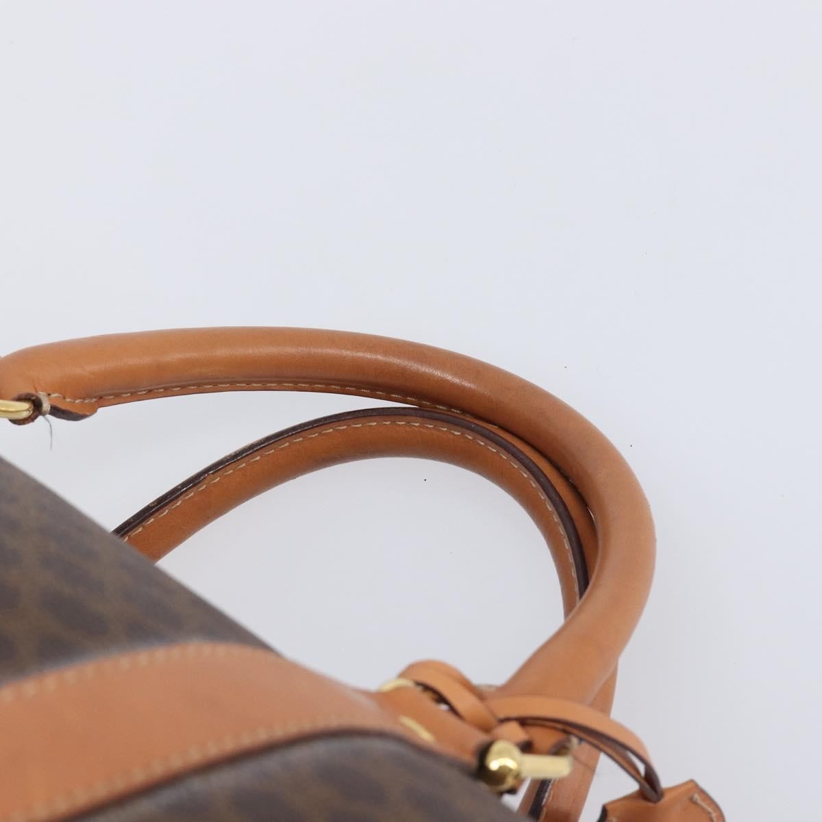 Celine Vintage Duffle Macadam Coated Canvas, Brown, Canvas, Handbag