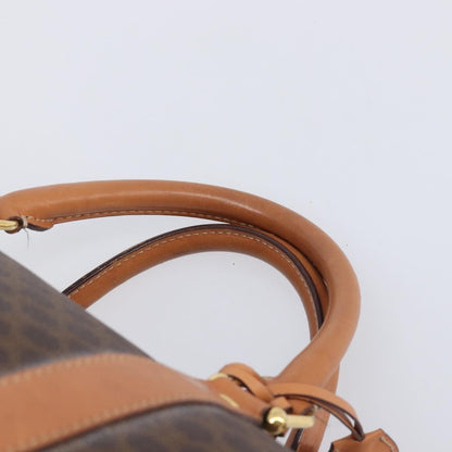 Celine Vintage Duffle Macadam Coated Canvas, Brown, Canvas, Handbag