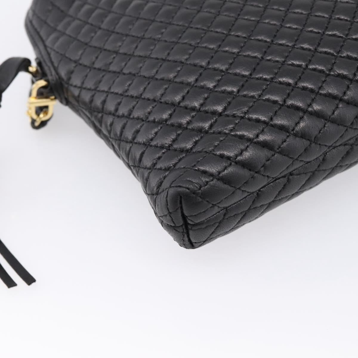 Bally Vintage Chain Quilted Leather, Black, Leather, Shoulder Bag