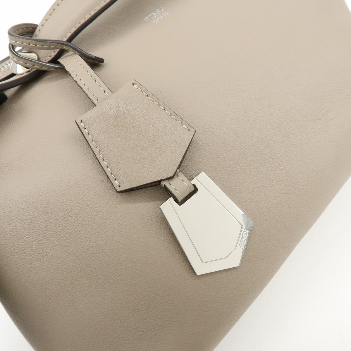 Fendi By The Way Satchel Calfskin, Beige, Leather, Handbag