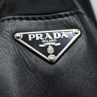 Prada Zip Hobo Tessuto with Leather, Black, Nylon, Shoulder Bag