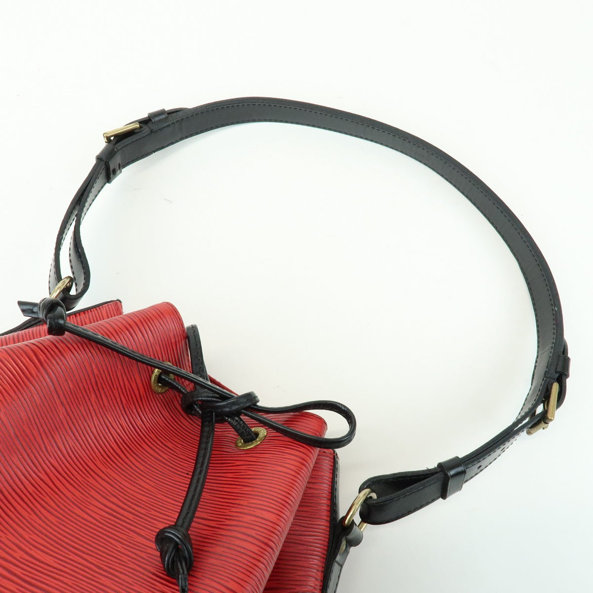 Louis Vuitton Bicolor Petit Noe Epi Leather, Red, Leather, Handbag