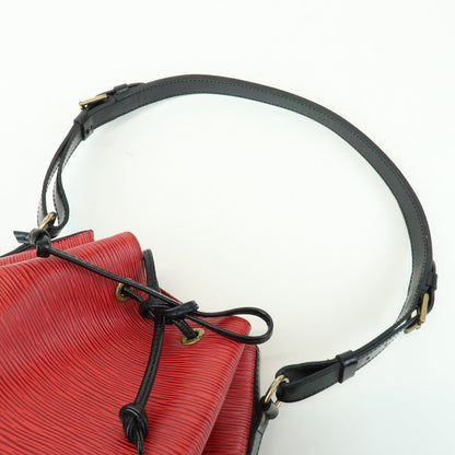 Louis Vuitton Bicolor Petit Noe Epi Leather, Red, Leather, Handbag