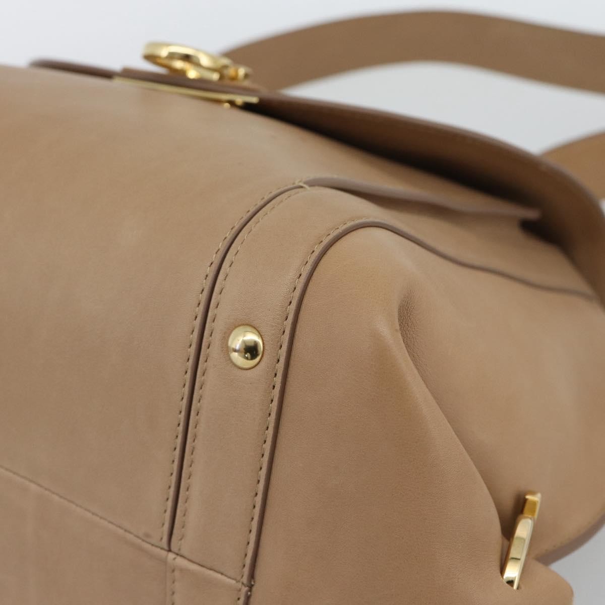 Salvatore Ferragamo Sofia Rainbow Saddle Leather, Beige, Leather, Handbag