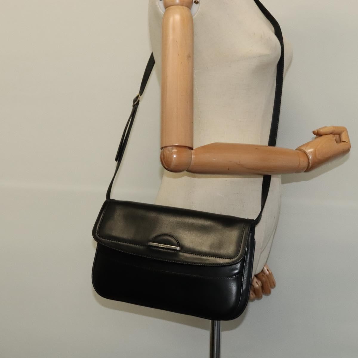 Bally Vintage Leather, Black, Leather, Shoulder Bag