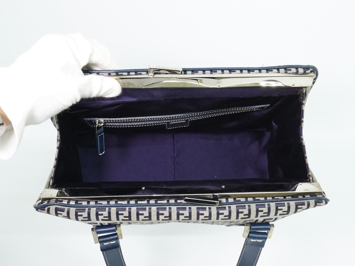 Fendi Vintage shoulderbag Canvas, Navy, Canvas, Shoulder Bag