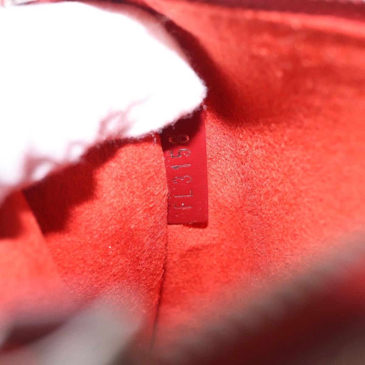 Louis Vuitton Neverfull Leather, Red, Leather, Clutch