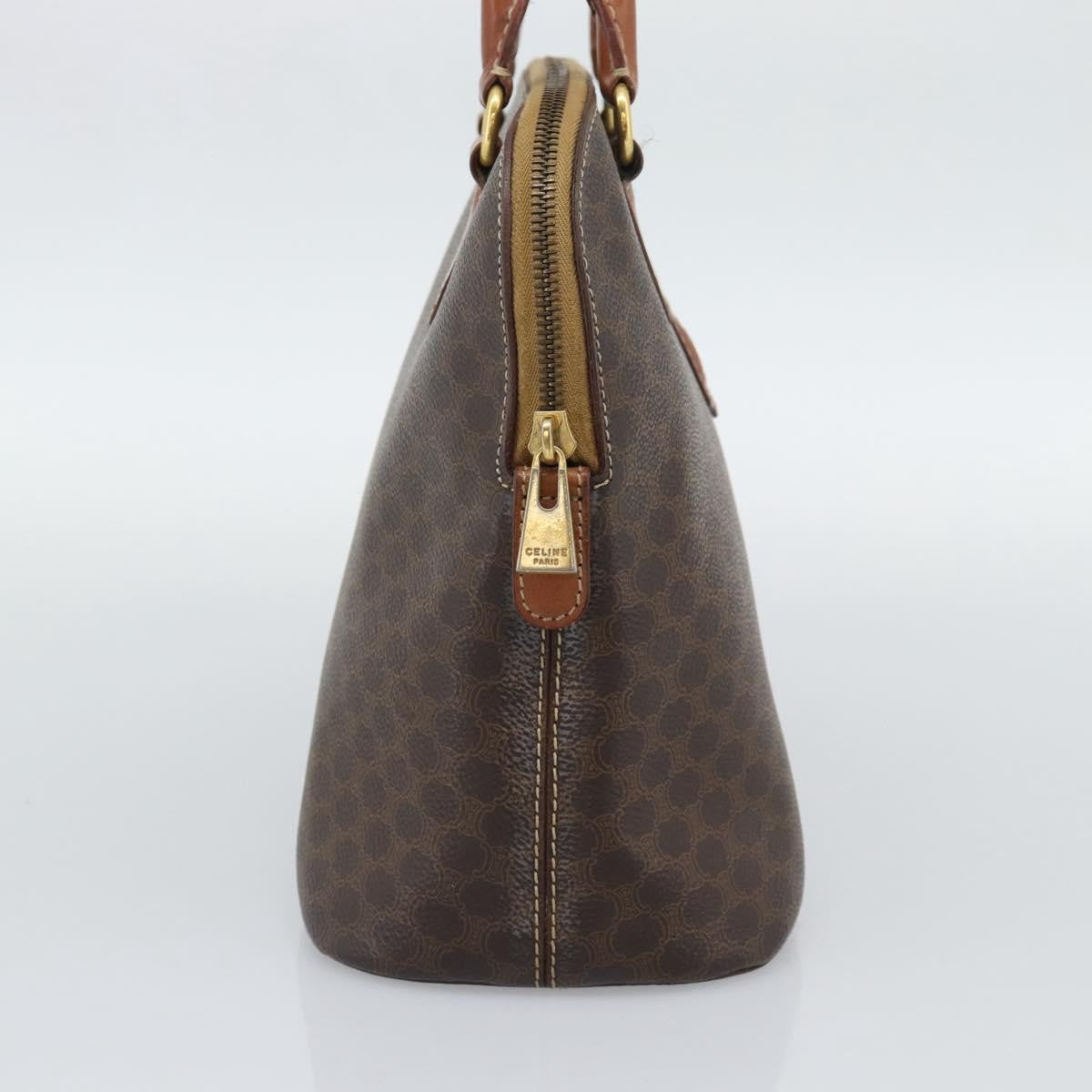 Celine Vintage Handbag Toile Céline, Brown, PVC, Handbag