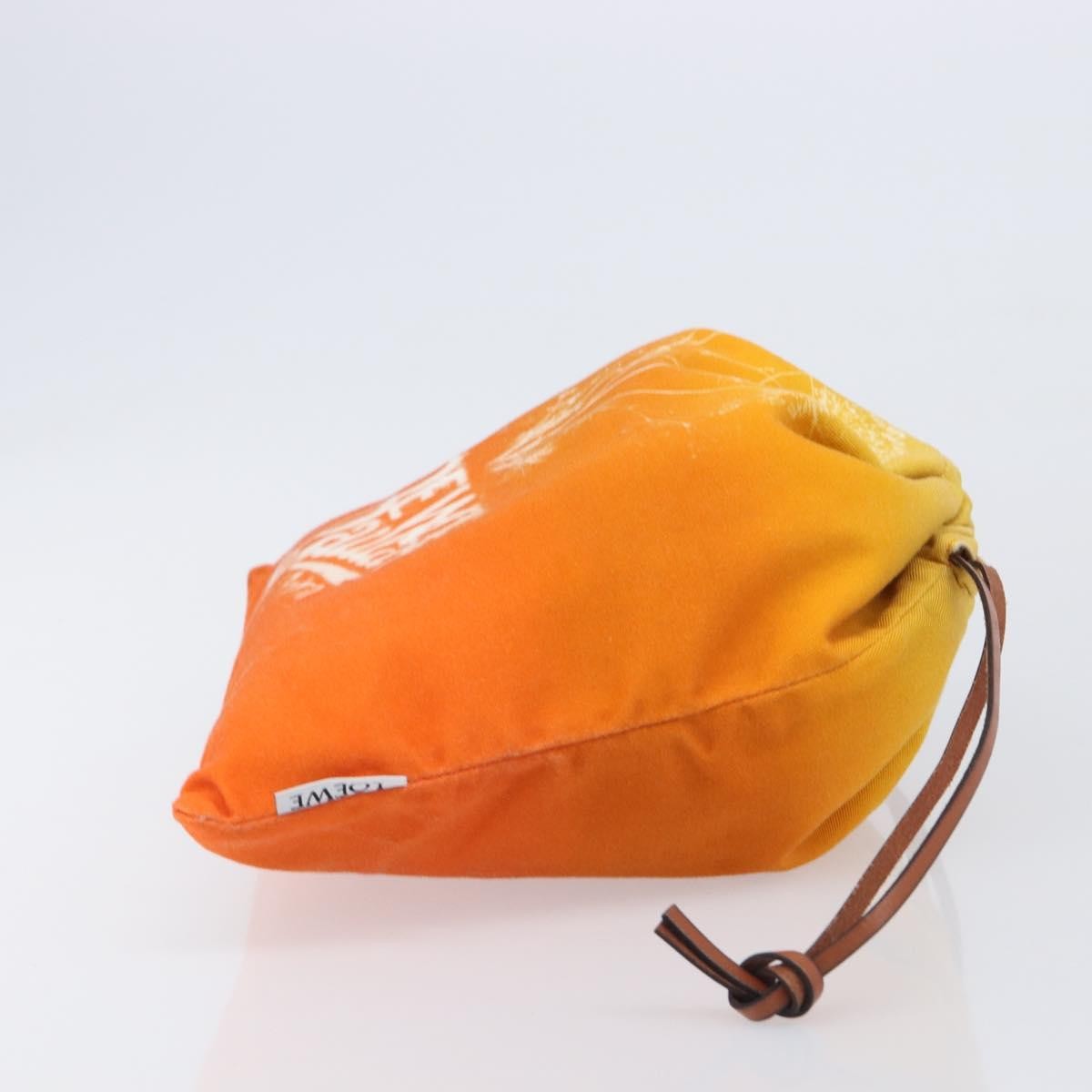 Loewe Paula Drawstring Printed Canvas, Orange, Canvas, Clutch