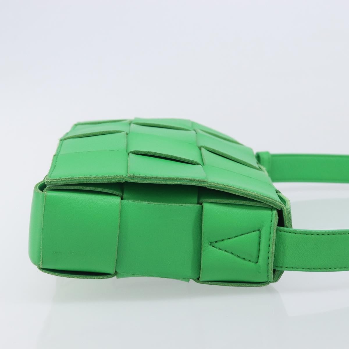 Bottega Veneta Cassette Maxi Intrecciato Leather, Green, Leather, Crossbody Bag