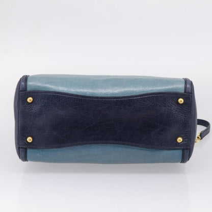 Miu Miu Beau Top Handle Leather, Navy, Leather, Handbag