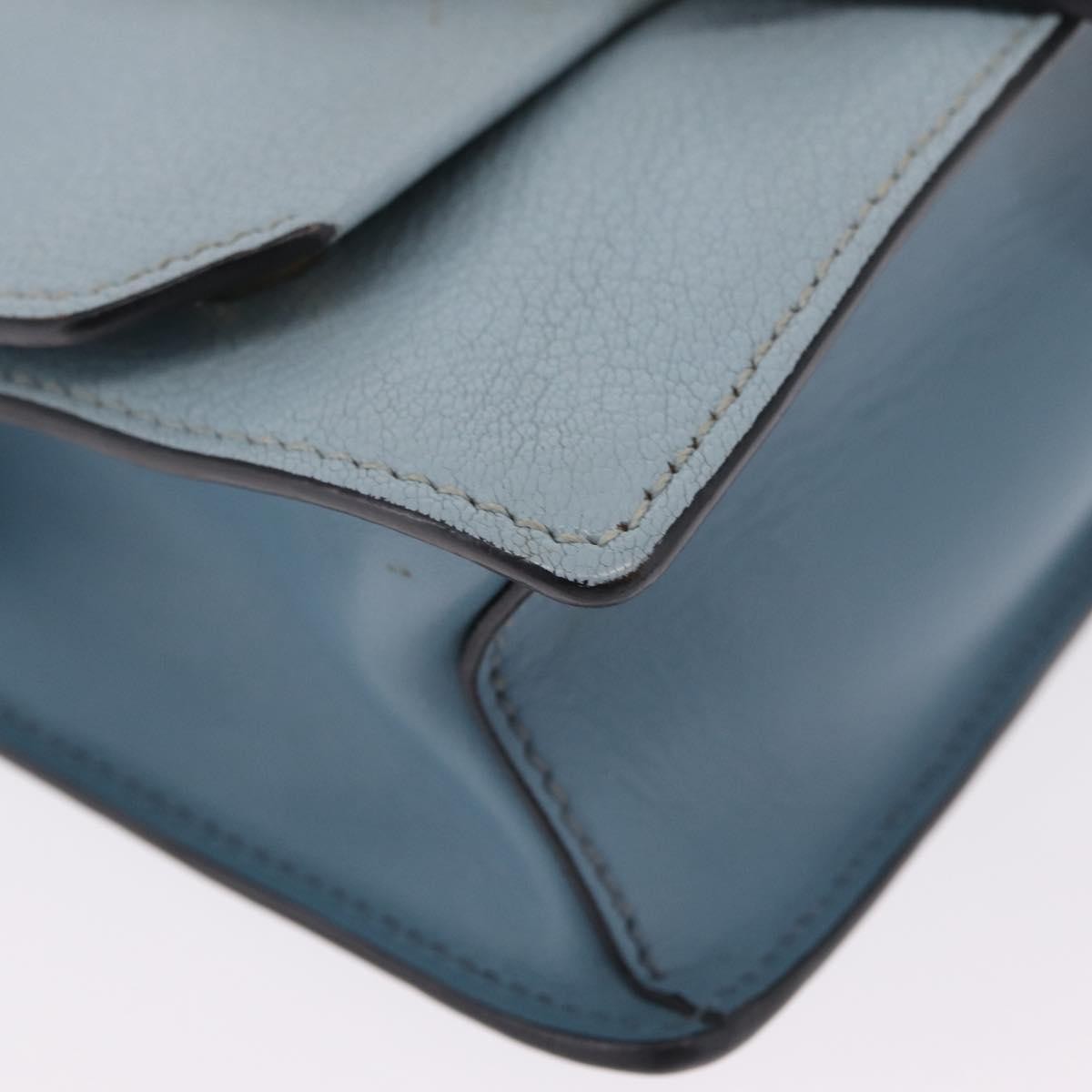 Miu Miu Madras Crystal Buckle Leather, Blue, Leather, Shoulder Bag