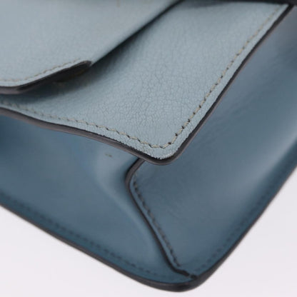 Miu Miu Madras Crystal Buckle Leather, Blue, Leather, Shoulder Bag
