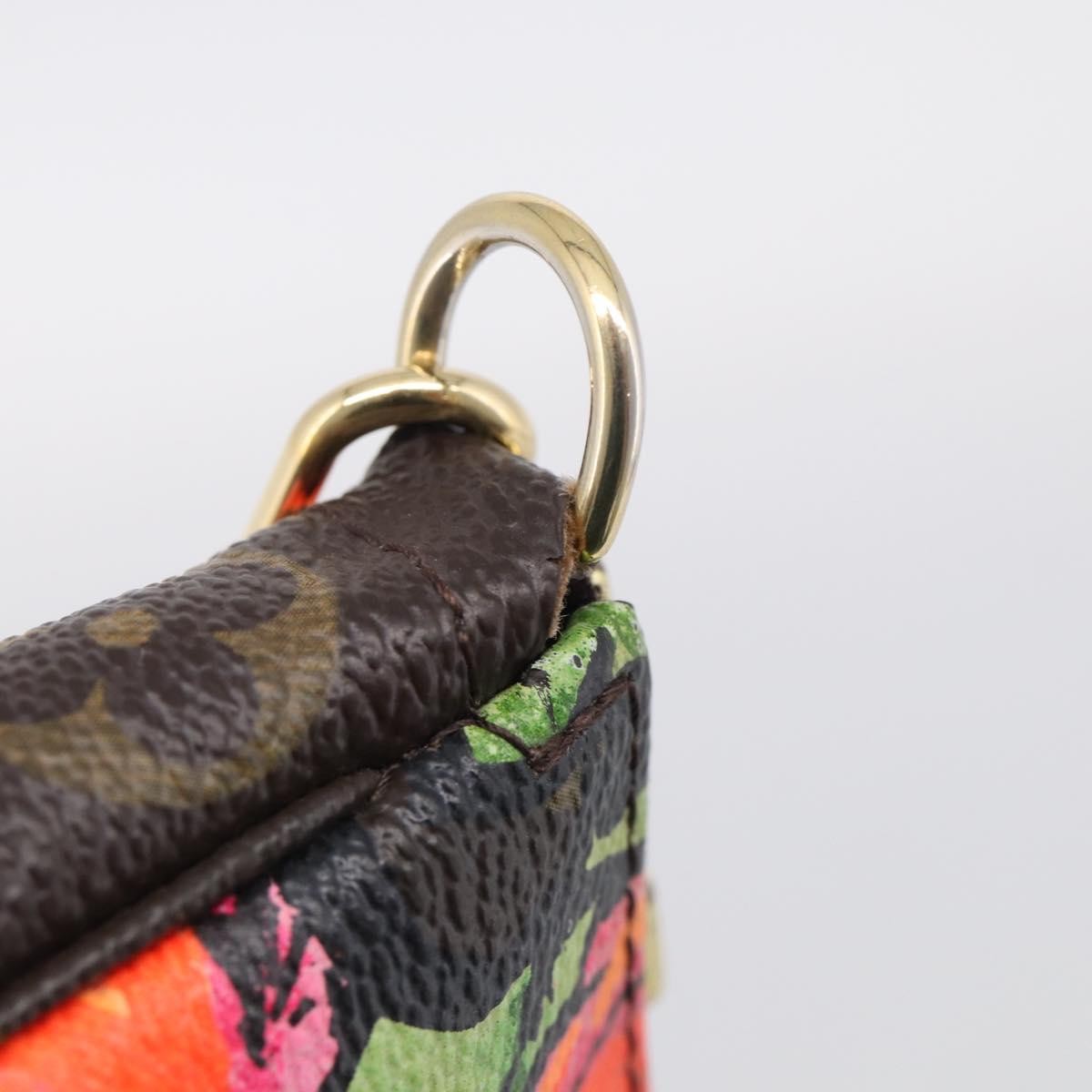 Louis Vuitton Pochette Accessoires Limited Edition Monogram Roses, Multicolour, Canvas, Clutch