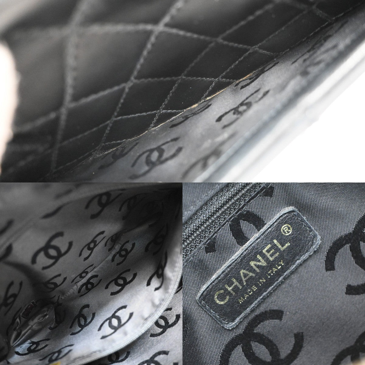 Chanel Wild Stitch Handbag Quilted Calfskin, Black, Leather, Shoulder Bag