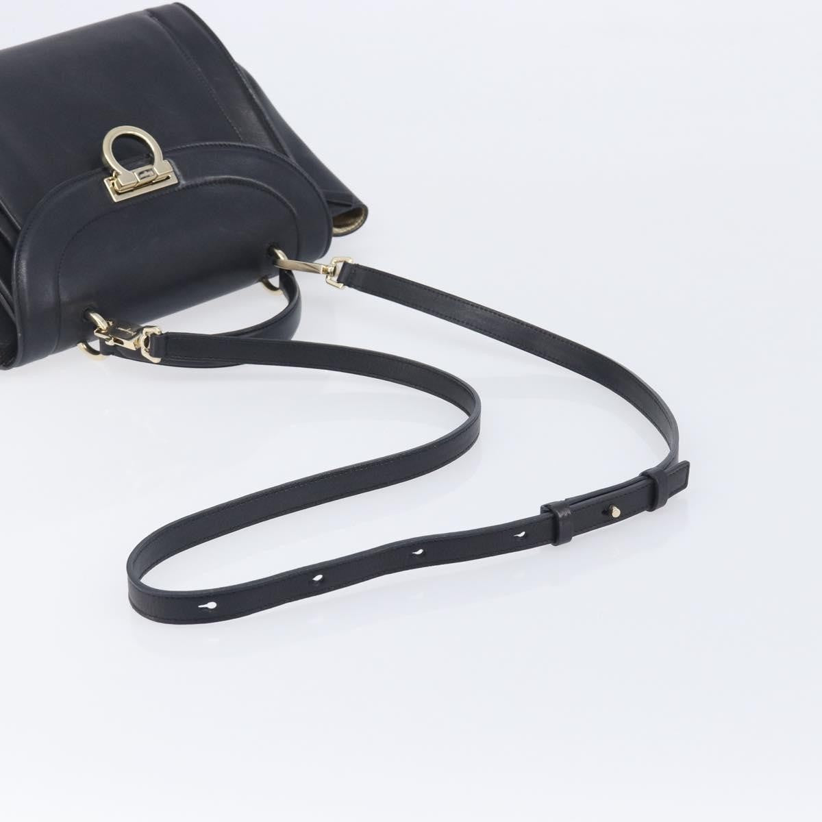 Salvatore Ferragamo Sofia Rainbow Saddle Leather, Black, Leather, Handbag