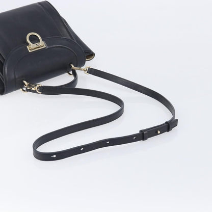 Salvatore Ferragamo Sofia Rainbow Saddle Leather, Black, Leather, Handbag