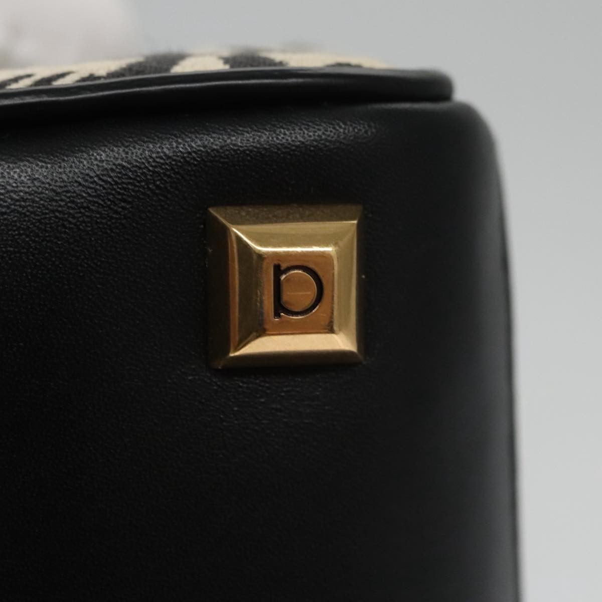 Salvatore Ferragamo Studio Satchel Gancini Jacquard and Leather, Black, Canvas, Handbag