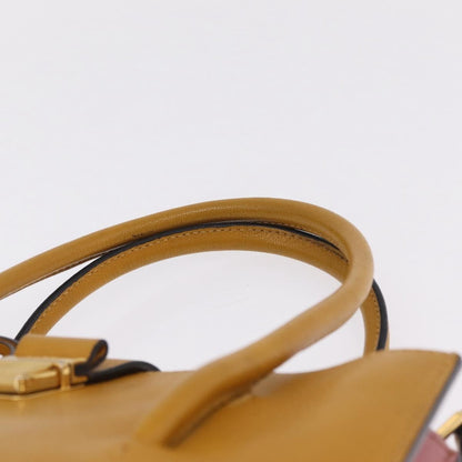 Miu Miu Madras Convertible Compartment Leather, Yellow, Leather, Tote Bag