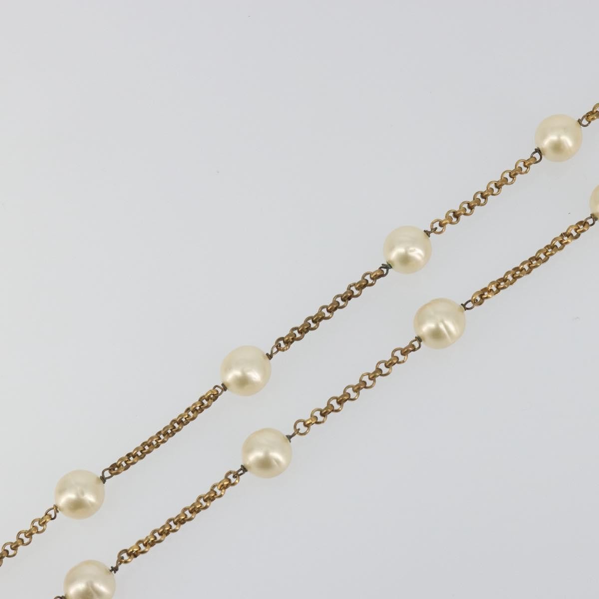 Chanel Pearl Station Metal and Faux Pearl, Gold, Metal, Necklace