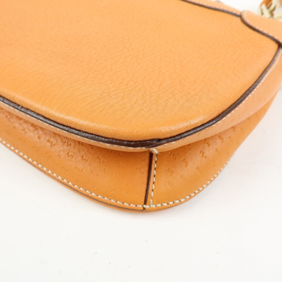 Salvatore Ferragamo Gancini Top Handle Leather, Orange, Leather, Handbag