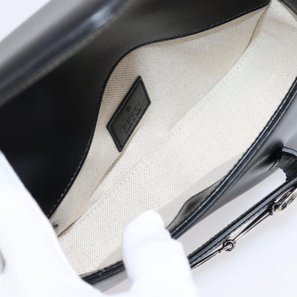 Gucci Horsebit 1955 Asymmetric Leather, Black, Leather, Shoulder Bag