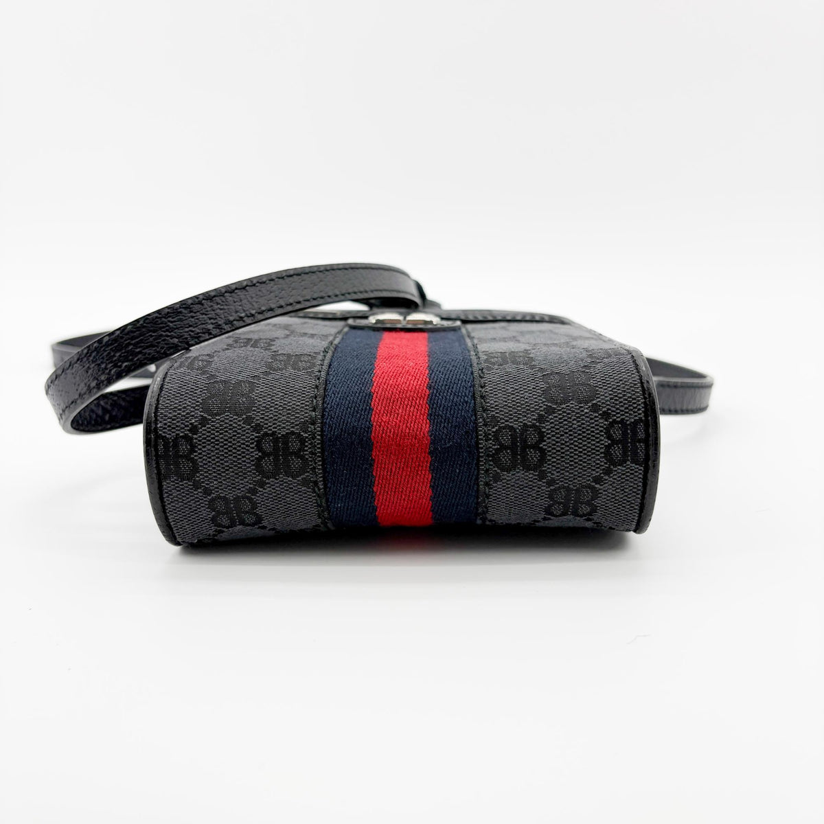 Balenciaga x Gucci The Hacker Project Zip Messenger BB Canvas, Black, Canvas, Shoulder Bag