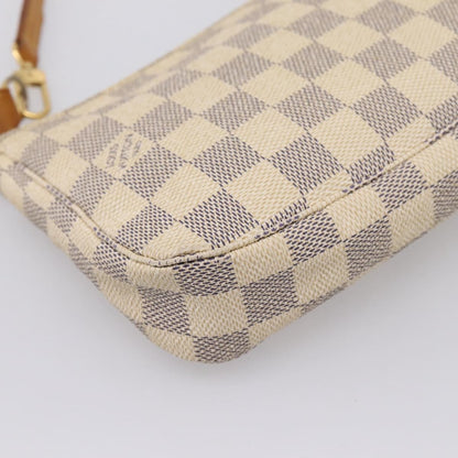 Louis Vuitton Pochette Accessoires Damier, White, Canvas, Clutch