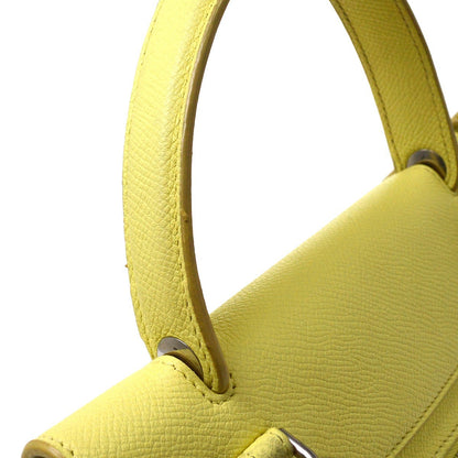 Celine Belt Leather, Yellow, Leather, Handbag